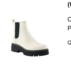 Marc Fisher LTD Padmia Chelsea Boot - cream/black leather